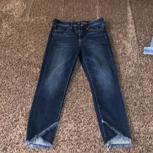 Size 6 short American eagle dark blue super stretchy high waisted jeans